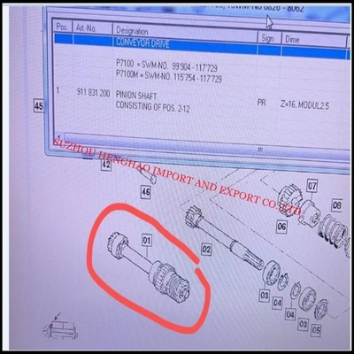 Onderdelen nr. 911831200 PINION SHAFT Z=16 Voor Sulzer-weefbedrijf Onderdelen, MRO-benodigdheden voor weefselfabrieken