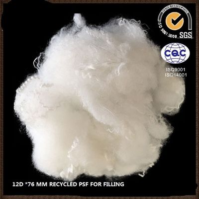 12Dx76mm de Vast lichaam Gerecycleerde Goede Veerkracht van de Polyesterstapelvezel met Silicium