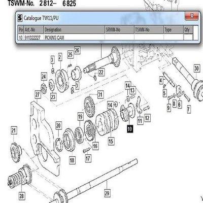 Het plukken de Wevende Machinevervangstukken TW11 Pu P7100 P7150 P7200 van Nokkensulzer