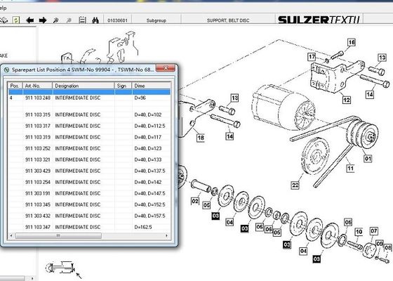 Van de Vervangstukken Textielmachines van Sulzer van de riemschijf de Vervangstukken Middenschijf