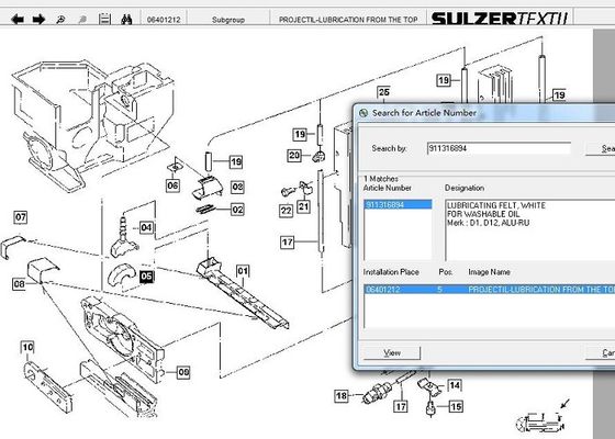 911816089 de Wevende Machinedelen die van Sulzer Gevoelde Huisvesting met Gevoeld smeren